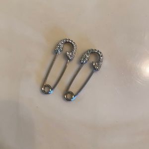Safety pin earrings with czs